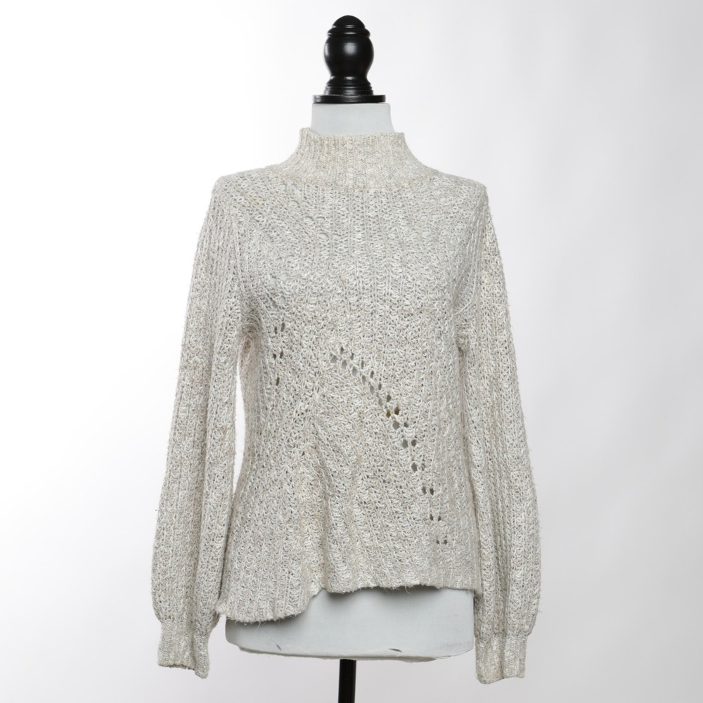Lucky Brand Mock Neck Speckled Knit Sweater Relaxed Fit Women's Size S